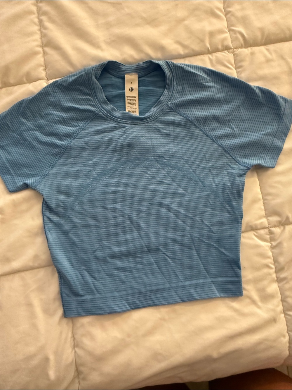 lululemon athletica Blue Ribbed Crop Top